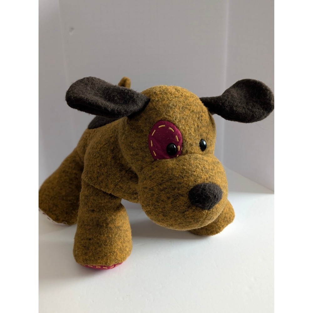 Aurora World Brown Marled Plush‎ Dog Stuffed Animal Eye Patch